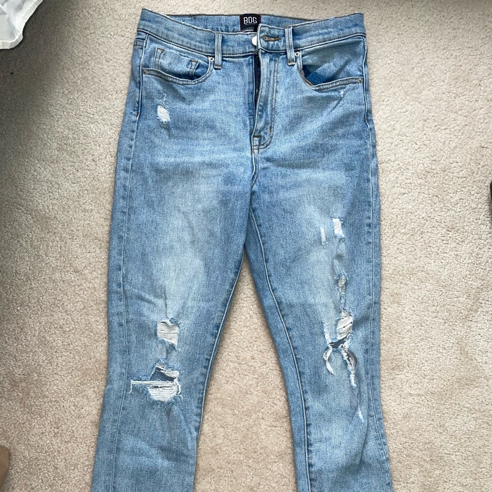 BDG, urban outfitters skinny ripped blue jeans